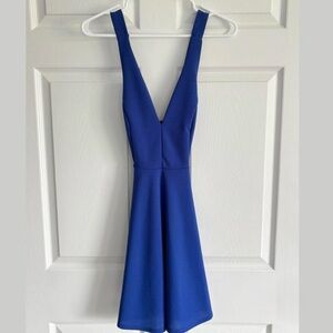 Charlotte Russe Elegant Royal Blue Sleeveless Crossback Dress